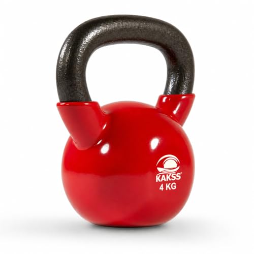 Kakss Vinyl half coating Kettle Bell for Gym & Workout (Proudly Made in India) (4Kg Red) - Image 2