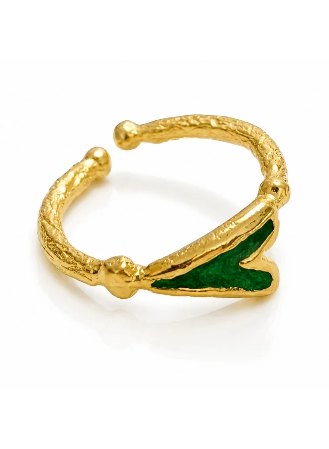 Mamba Art Green Heart Ring