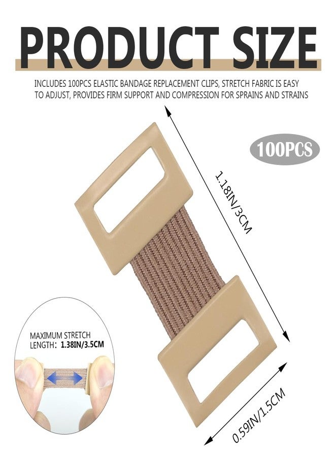 UPIQNG 100Pcs Elastic Bandage Clips Replacement Aluminium Clasps Stretch Wrap Metal Bandage Clips for Various Types Bandages,Brown - Image 2