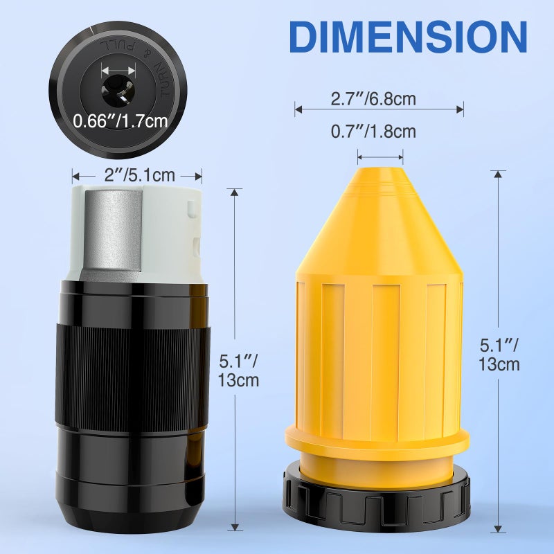 Nilight 50AMP RV Power Cord Twist Lock Plug with Boot Locking Cover 125/250V NEMA SS2-50R ETL Listed Female Shore Replacement Inlet for RVs Camper Caravan Trailer Van - Image 3