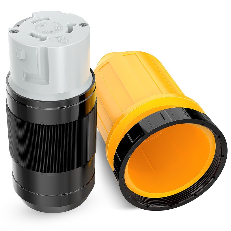 Nilight 50AMP RV Power Cord Twist Lock Plug with Boot Locking Cover 125/250V NEMA SS2-50R ETL Listed Female Shore Replacement Inlet for RVs Camper Caravan Trailer Van - Image 1