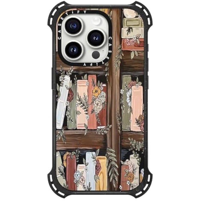 Casetify Bounce iPhone 15 Pro Case 【6X Military Grade Drop Tested / 21.3ft Drop Protection/Compatible with Magsafe】 - Bookshelf Garden - Triple Black - Image 3