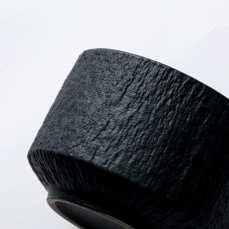 JinGlory Rock Texture Embossed Ceramic Coffee Cup Set Tea SetCappuccino CupNovelty Ceramic Cup and SaucerEspresso Cup for FriendsWomenMenMotherFather6 ozBlack - Image 2