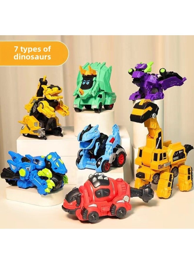 Children's Impact Deformation Toy Inertia Dinosaur Model Collision Reversal Chariot Boys Tyrannosaurus Rex Stall Hot Sale-Color:Mixing Truck Jiaolong Red Opp Bag 135g - Image 2