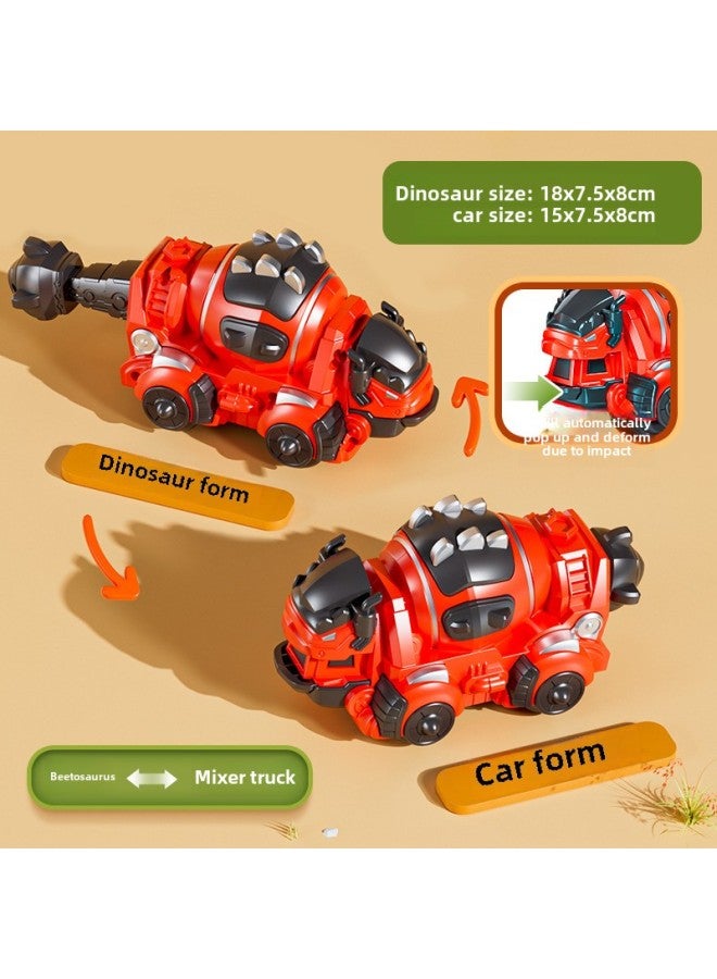 Children's Impact Deformation Toy Inertia Dinosaur Model Collision Reversal Chariot Boys Tyrannosaurus Rex Stall Hot Sale-Color:Mixing Truck Jiaolong Red Opp Bag 135g - Image 1