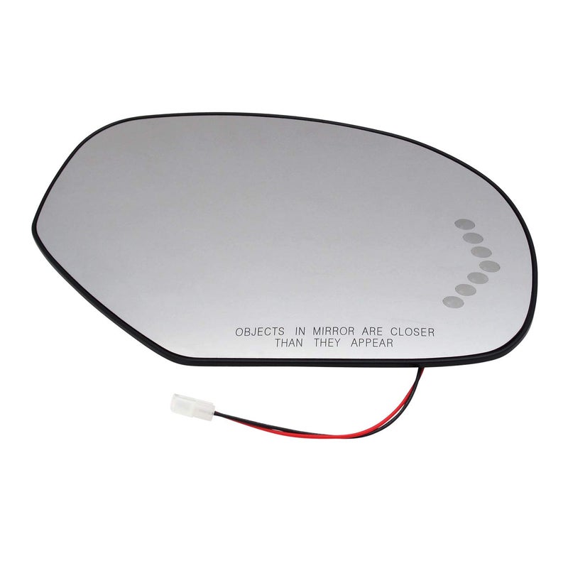 Passenger Side Mirror Glass Assembly With Plastic Backing Plate Heated LED Turn Signal Compatible with Chevrolet Avalanche Silverado Suburban Tahoe GMC Sierra Yukon XL Cadillac Escalade 20072014
