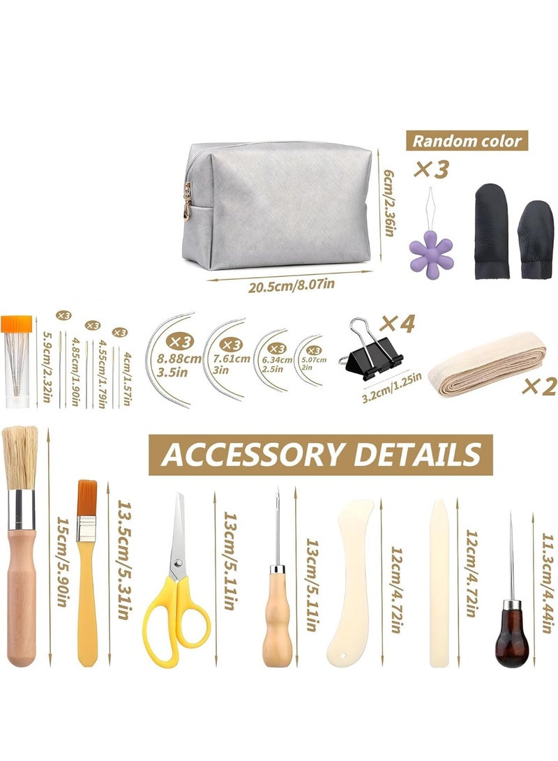 Arabest Book Binding Kits, Book Press,32 * 22 * 6cm, Books Making Kit Bookbinding Supplies with Wooden Binding Press Books Cover Board Bone Folder Awl Bind Strap for DIY - Image 2