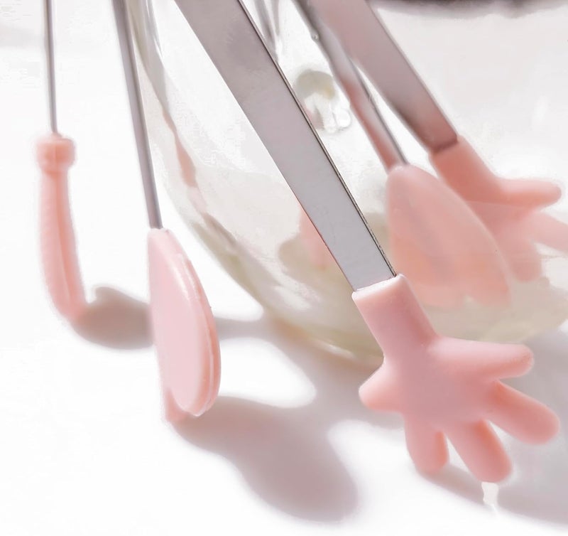 HHXC 6-Pack Silicone Mini Tongs Set – Fun-Shaped Stainless Steel Snack Tongs with Heart, Hand & Palm Designs – Reusable Food Tongs for Dessert, Ice, Candy, Sugar Cubes, Buffet & Party Use - Image 5