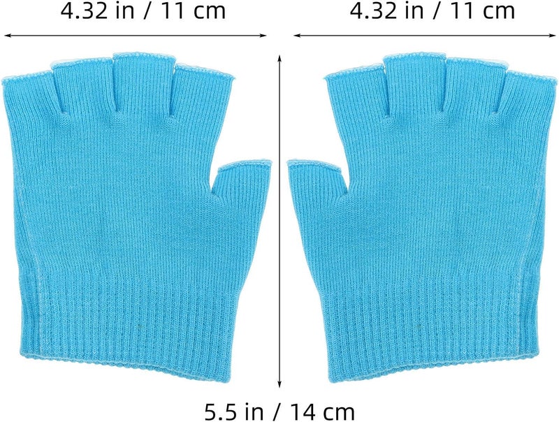 Ciieeo Moisturizing Gel Gloves for Touchscreen Use, 1 Pair Hydrating Gloves with Soft Yarn, Reusable Spa Hand Care for Dry, Cracked Skin in Fall and Winter, Elegant Blue - Image 2