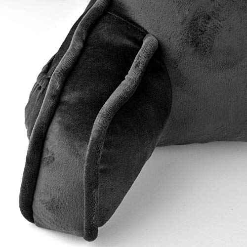 Home Soft Things Super Soft DO IT Yourself Bedrest Reading Pillow Cover and Filling, Need Assembly, Lounger Backrest Pillow for Sitting in Bed with Arms Pockets, 20" x 18" x 17", Black - Image 4