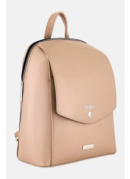 XOXO Women Brand Logo Women Camela Backpack, Dark Tan  - Image 3