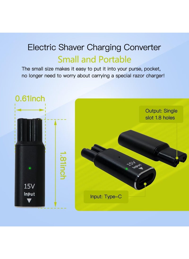SANMUGEED - 2 Pack 15V HQ8505 Type-C Shaver Adapter, Charging Converter for Norelco 7000 5000 3000 Series, QP6530 QP6520 QP6510 Electric Trimmer USB-C Razor Charger Converter Without Charger Cord - Image 1