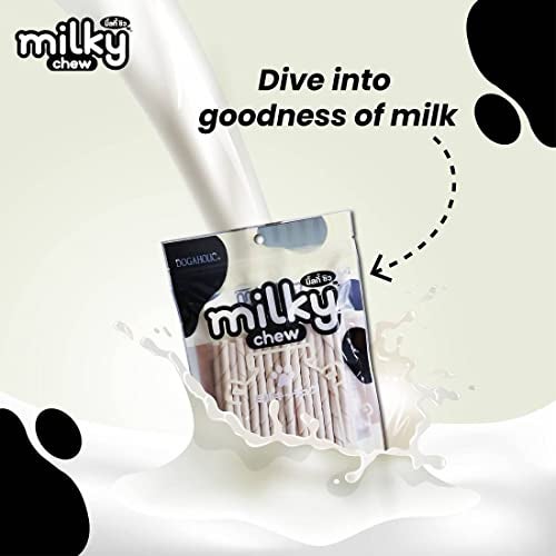 Dogaholic Milky Chew Stick Style Dog Treats Pack of 4, Milk-Flavoured Rawhide Chews for Dogs of All Ages and Sizes, Supports Strong Teeth and Bones, 30 Sticks Per Pack - Image 4