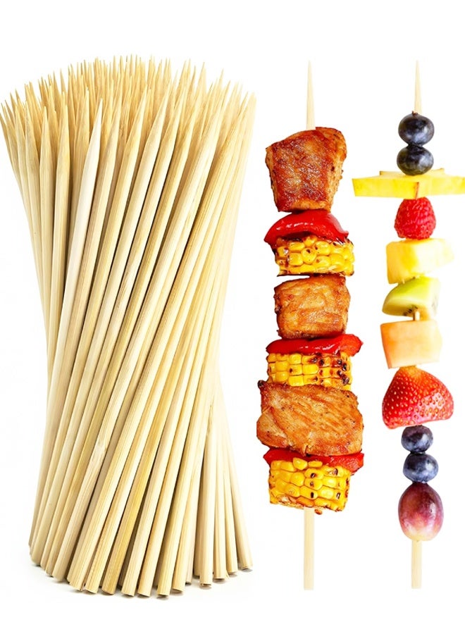100PCS 10 Inch Bamboo Skewers for BBQ Fruit & Party - Image 1