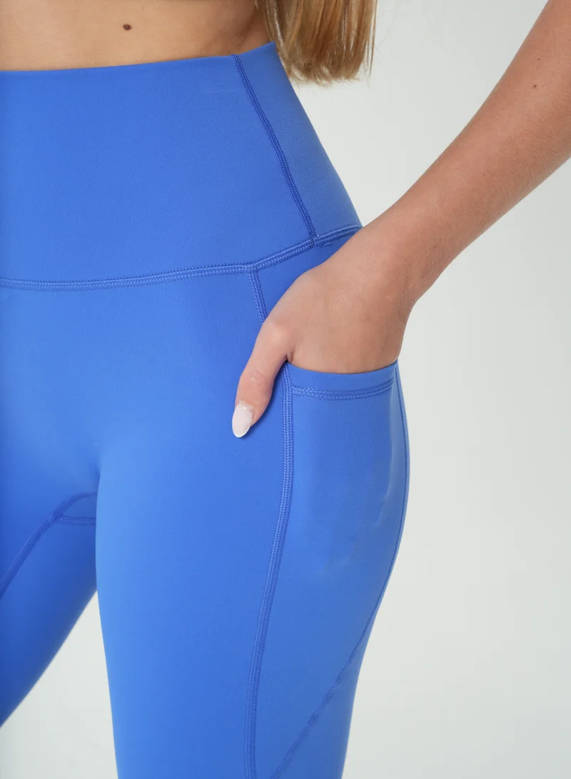 Mohuki Dark Blue Lily Side Pocket Leggings for Women | Best Price UAE