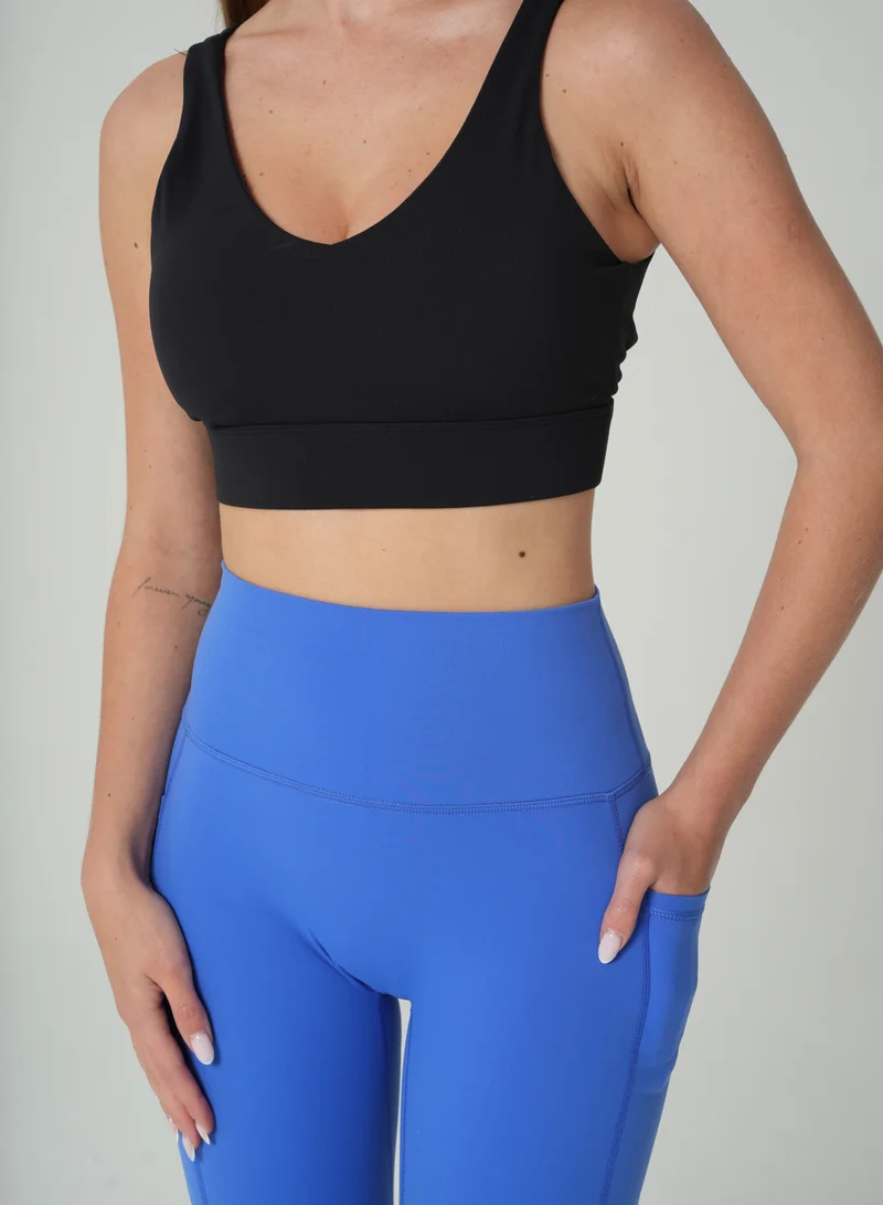 Mohuki Dark Blue Lily Side Pocket Leggings for Women | Best Price UAE