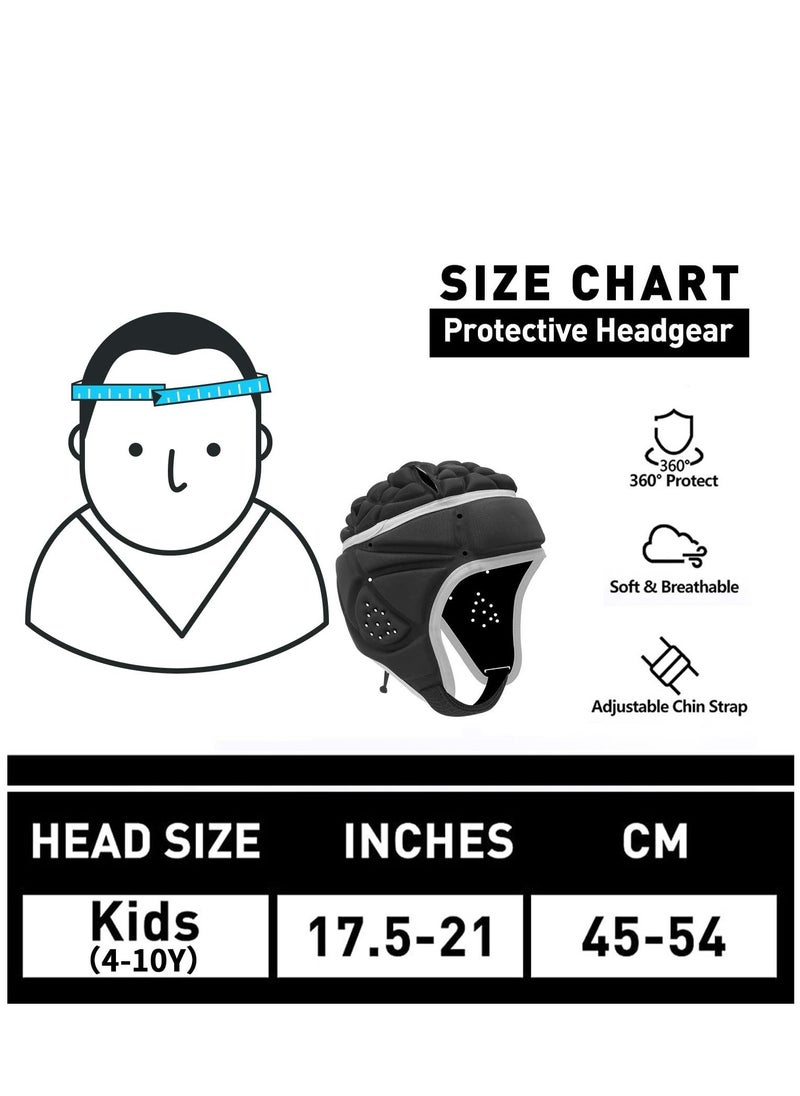 Y&D - Mult-Color Soft Helmet, Flag Football Rugby Goalkeeper Cap Shell Soccer Headgear Special Needs Protection for Childrens 4-12 Years - Image 1
