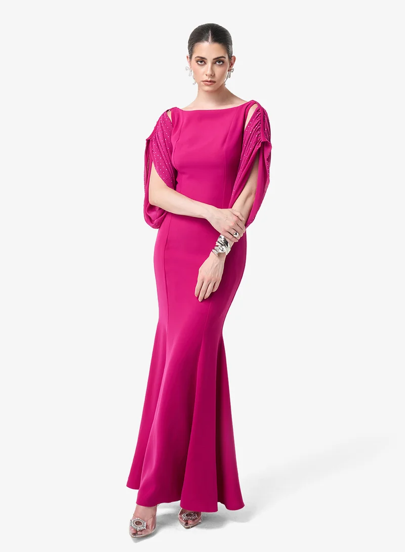 ثريدز باي اجوني فستان ماكسي بأكمام منفوشة بفتحات