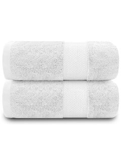 Aten Homeware ATEN Homeware Supreme Egyptian Cotton Bath Towel Set – 2 Piece Set with 2 Extra Large Bath Towels 70 x 140 cm, Ultra Soft, Highly Absorbent, OEKO-TEX Certified, Made in Egypt - (White) - 2 PIECES  - Image 1