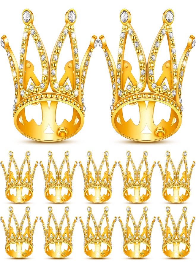 Yulejo 12 Pieces Crown Cake Topper Mini Baby Crown Tiny Queen Small Princess Headpiece Cake Decoration for Women Lady Girl Bridal Wedding Royal Themed Baby Shower Decor Birthday Party (Gold) - Image 1