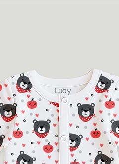 LUAY 100% Cotton Full Sleeves Teddy Printed Baby Romper,Bodysuit Jumpsuit for Baby Girls & Baby Boy  - Image 3