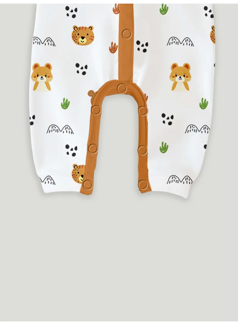 لؤي 100% Cotton Full Sleeves Teddy Printed Baby Romper,Bodysuit Jumpsuit for Baby Girls & Baby Boy