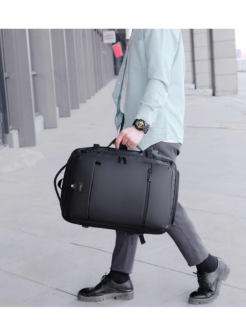 هايك Hike Unisex Expandable Shoulder Backpack Water Resistant Laptop Daypack with 360° Degree Opening and Separate Laptop Compartment for Travel/Business/College, HK2101-BLACK - Image 2