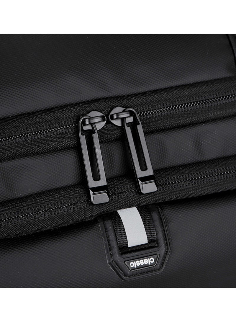 هايك Hike Unisex Expandable Shoulder Backpack Water Resistant Laptop Daypack with 360° Degree Opening and Separate Laptop Compartment for Travel/Business/College, HK2101-BLACK - Image 5