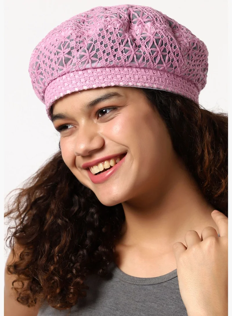 Haute Sauce Casual Textured Beret Cap For Women