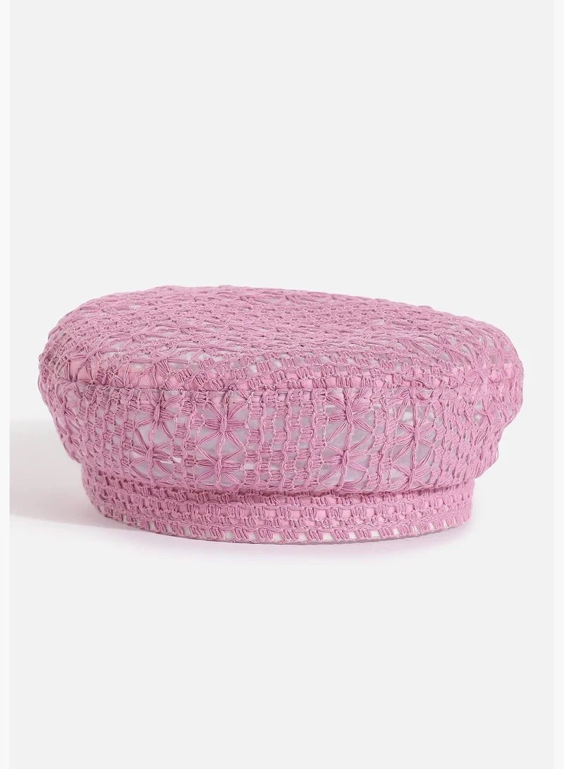 Haute Sauce Casual Textured Beret Cap For Women