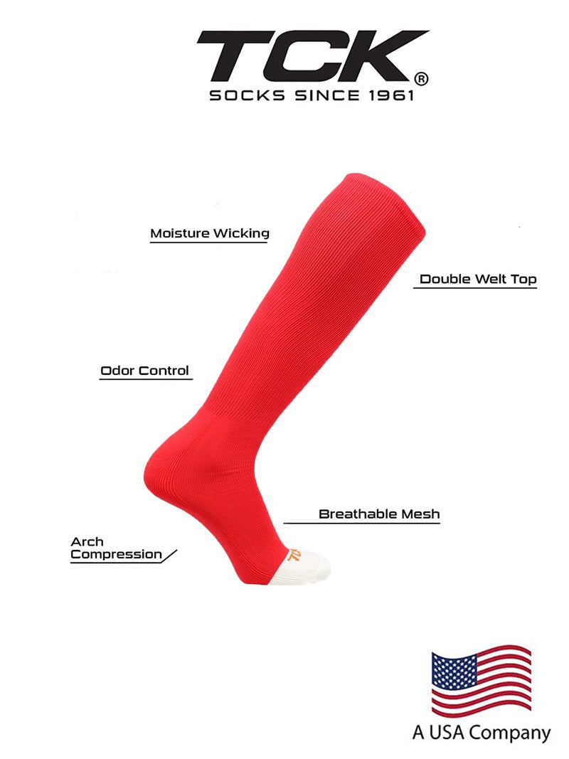 TCK Prosport Performance Tube Socks (Red, Medium) - Image 4