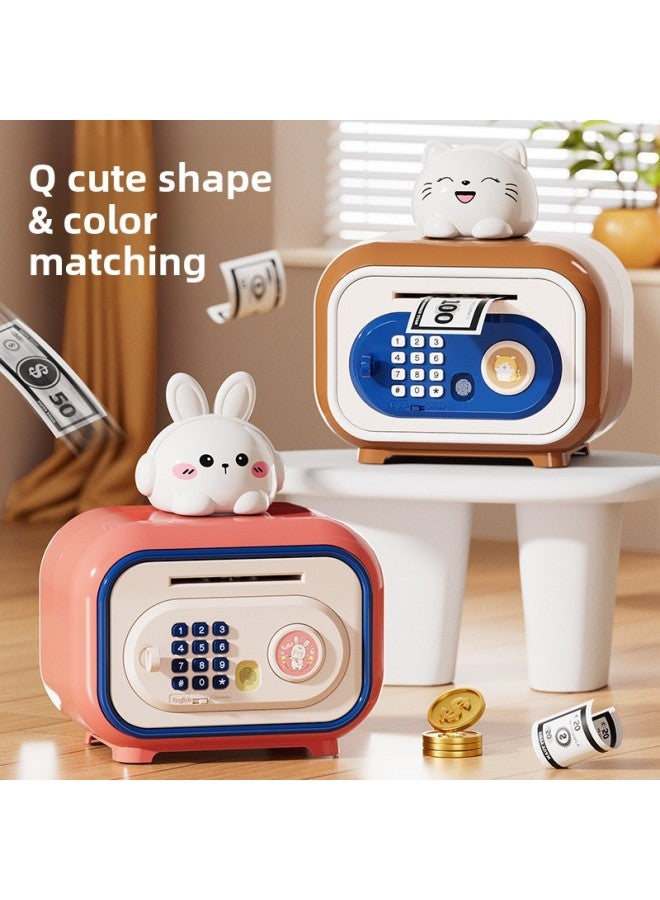 Children's Cartoon Piggy Bank Large Capacity Multi-function Dual-mode Unlocking Automatic Induction Roll Money Savings Toy-Color:Brown Piggy Bank [with Battery Screwdriver] - Image 2