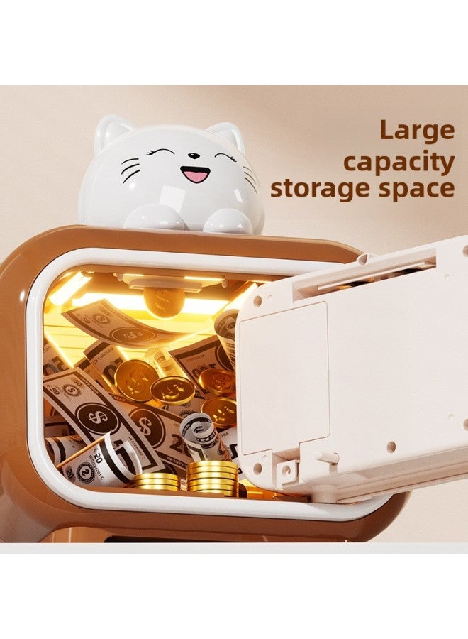 Children's Cartoon Piggy Bank Large Capacity Multi-function Dual-mode Unlocking Automatic Induction Roll Money Savings Toy-Color:Brown Piggy Bank [with Battery Screwdriver] - Image 5