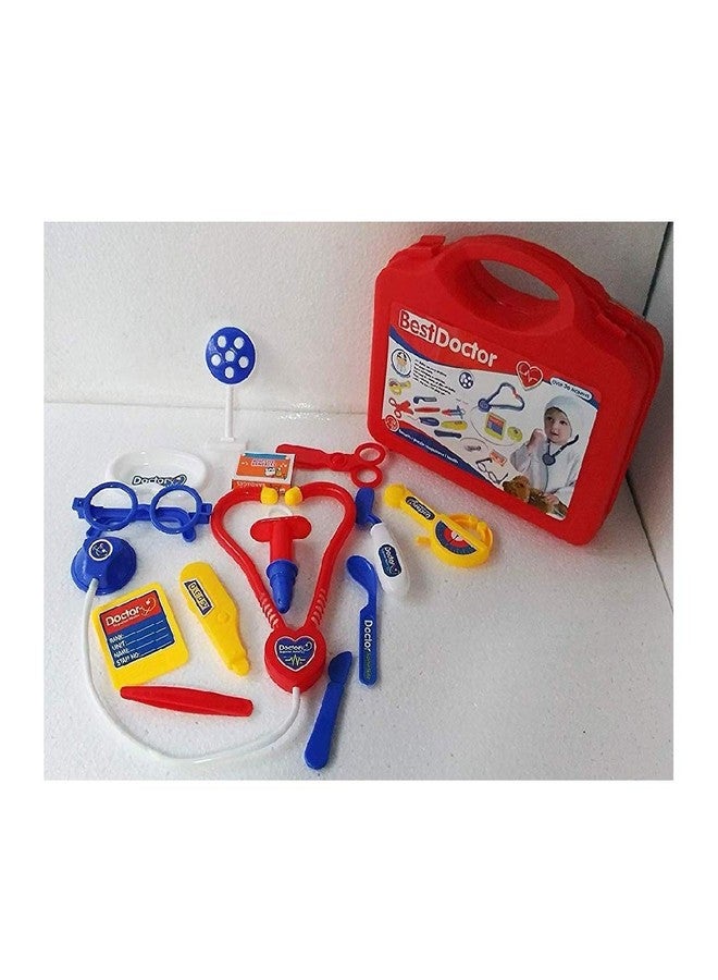 HS ENTERPRISE Foldable Suitcase Design Doctor Kit Set Toy for Kids Doctor Accessories Briefcase Play Toy Set (multi color-mix design) - Image 5
