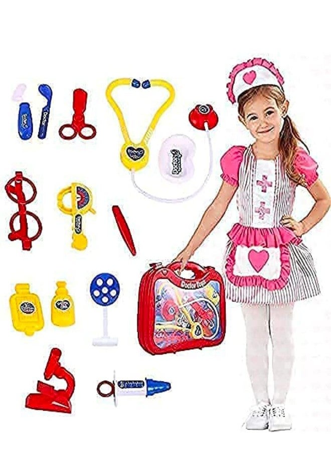 HS ENTERPRISE Foldable Suitcase Design Doctor Kit Set Toy for Kids Doctor Accessories Briefcase Play Toy Set (multi color-mix design) - Image 1