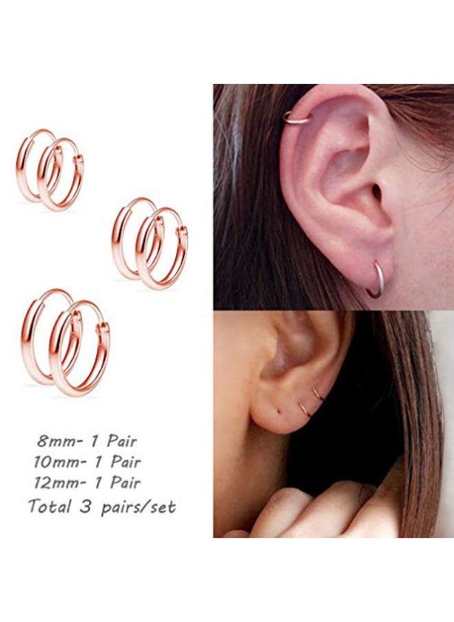NIBEMINENT - 3 Pairs Of Hoop Earrings Set - Image 1