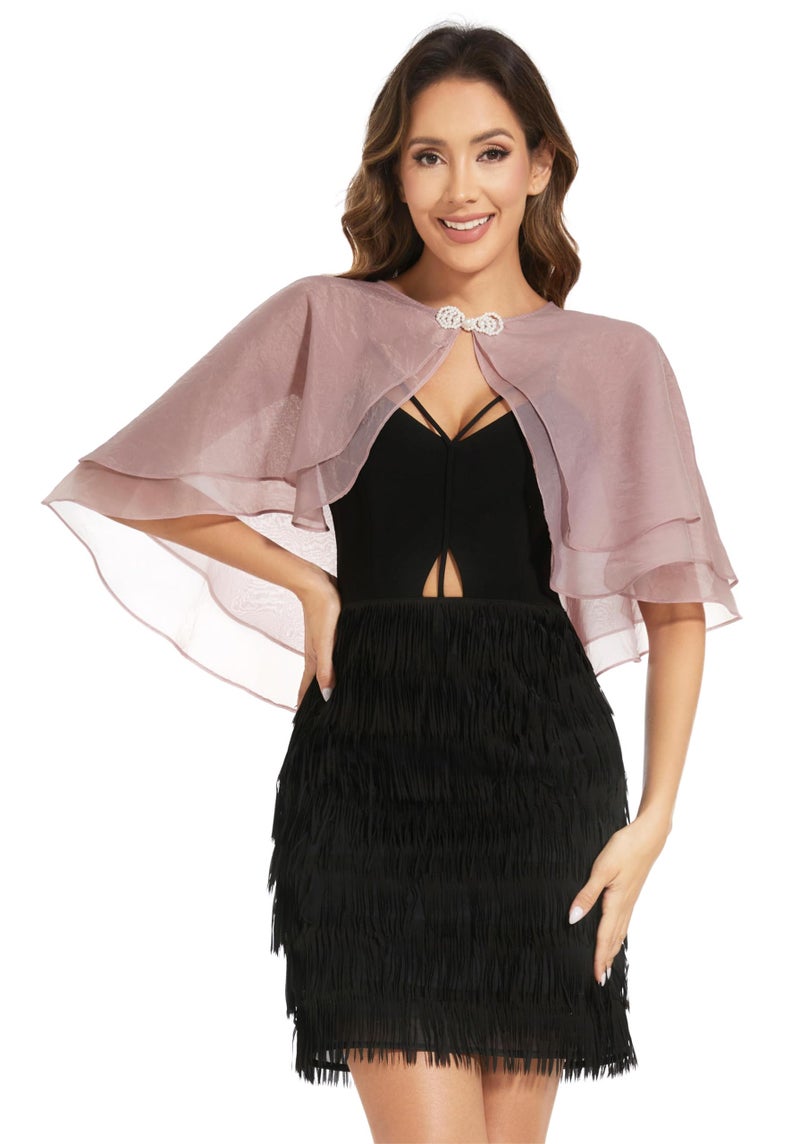 Sepsap Women's Sheer Tencel Shawls and Wraps for Evening Dresses Soft Wedding Cape Lightweight Bridesmaid Scarves Cover Up (Blush) - Image 3