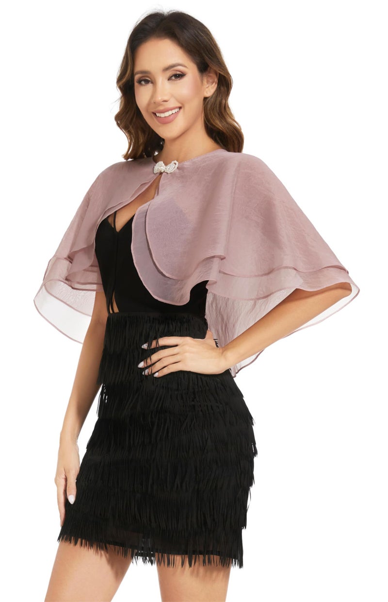 Sepsap Women's Sheer Tencel Shawls and Wraps for Evening Dresses Soft Wedding Cape Lightweight Bridesmaid Scarves Cover Up (Blush) - Image 5