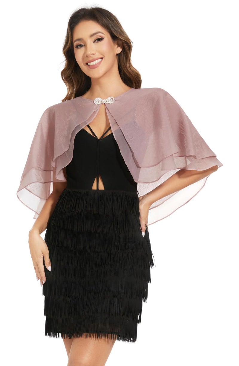Sepsap Women's Sheer Tencel Shawls and Wraps for Evening Dresses Soft Wedding Cape Lightweight Bridesmaid Scarves Cover Up (Blush) - Image 1