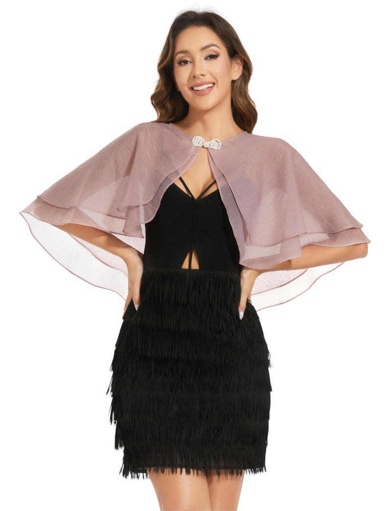 Sepsap Women's Sheer Tencel Shawls and Wraps for Evening Dresses Soft Wedding Cape Lightweight Bridesmaid Scarves Cover Up (Blush) - Image 2