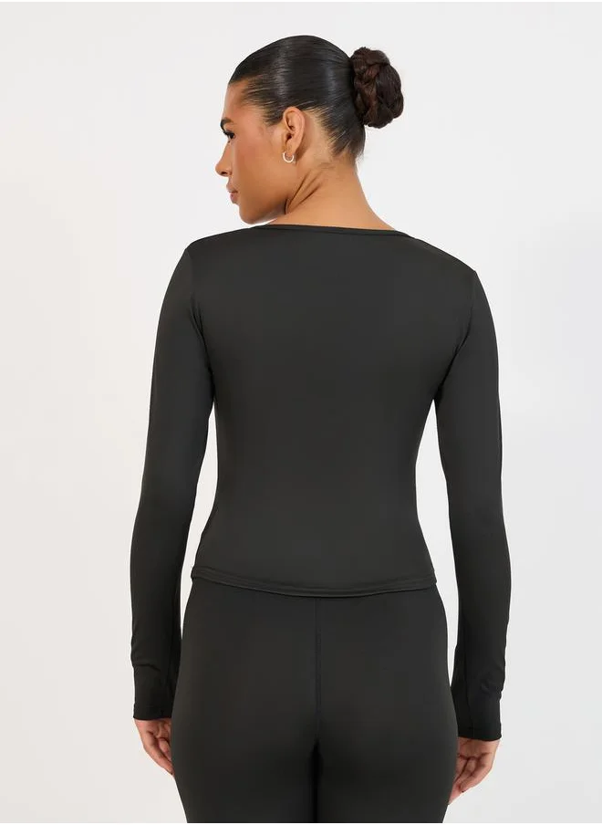 Styli Side Ruched Detail Active Top