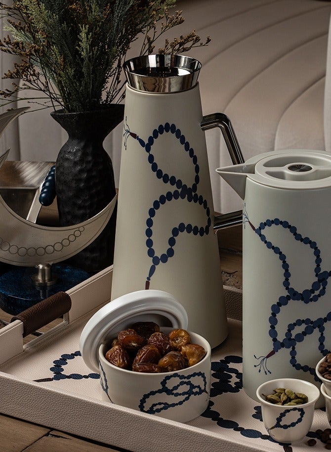 Blends Beads Beige 360° Spout Tea and Coffee Flask - Image 1