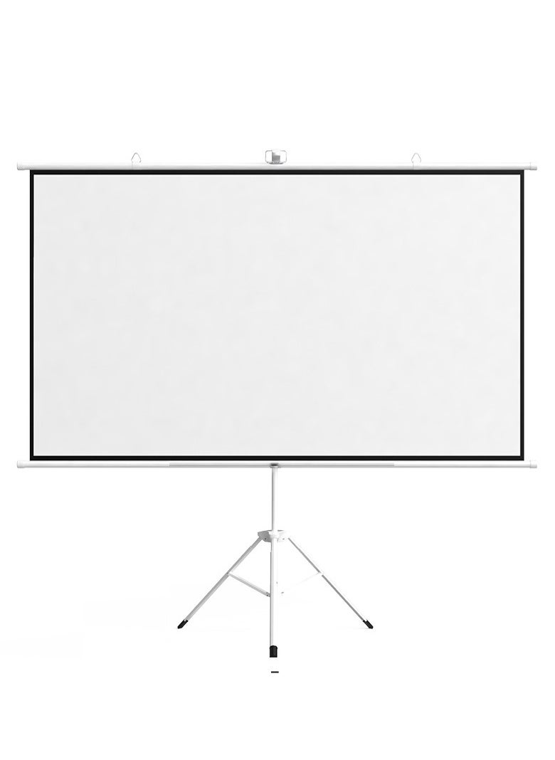 72 inch 16:9 Portable Projector Screen, White Fiberglass Material, 2-in-1 Wall Mount & Tripod Stand ET72W-169 for Outdoor and Indoor