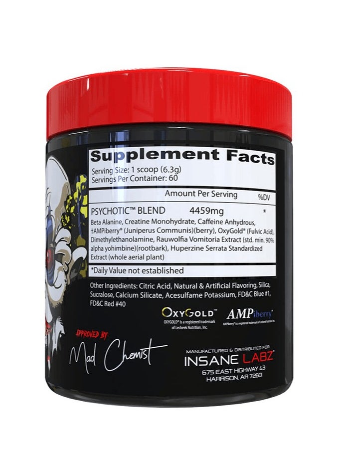 Insane labz Insane Labz Psychotic, High Stimulant Pre Workout Powder, Extreme Lasting Energy, Focus and Endurance with Beta Alanine, Creatine Monohydrate DMAE, 60 Servings (GRAPE)  - Image 2