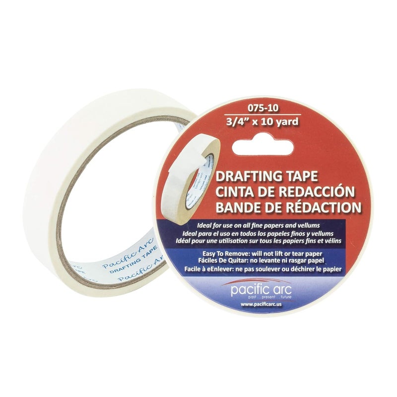 Pacific Arc Drafting Tape, 3/4 in. x 10 yd. roll. Multiple Uses and Surfaces. Easy Removal, Residue Free. Office, Drafting, Painting, Art or Home use. - Image 1