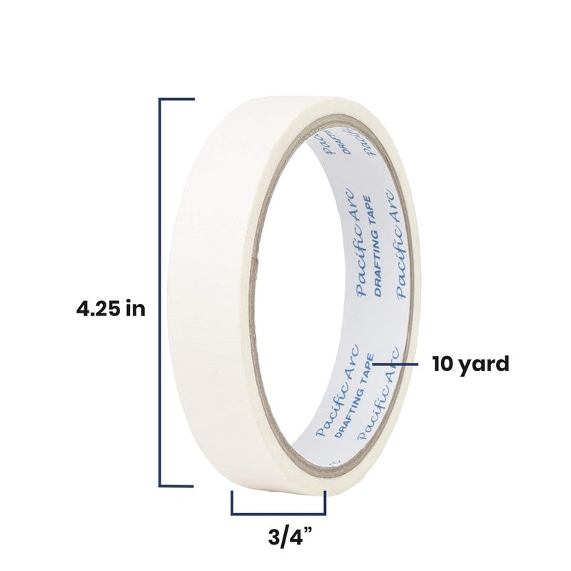 Pacific Arc Drafting Tape, 3/4 in. x 10 yd. roll. Multiple Uses and Surfaces. Easy Removal, Residue Free. Office, Drafting, Painting, Art or Home use. - Image 4