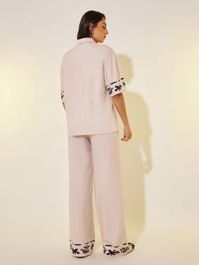 Take Two Take Two Placement Print Short Sleeve Shirt and Pants Co-Ords - Image 5