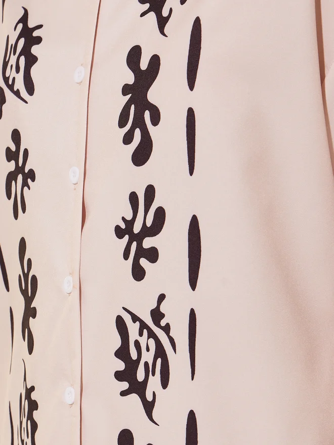 Take Two Take Two Placement Print Short Sleeve Shirt and Pants Co-Ords