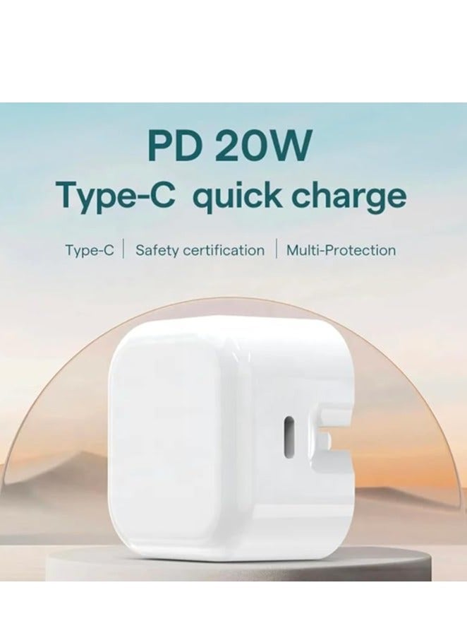 ADMORE 20W USB Type-C Fast Wall Charging Power Adapter & Compact Universal Power Travel Adapter Compatible For iPhone 16 Series/ 15 Series/ 14 Series/ 13 Series/Galaxy Ultra Series (3 Pin Plug White) - Image 5