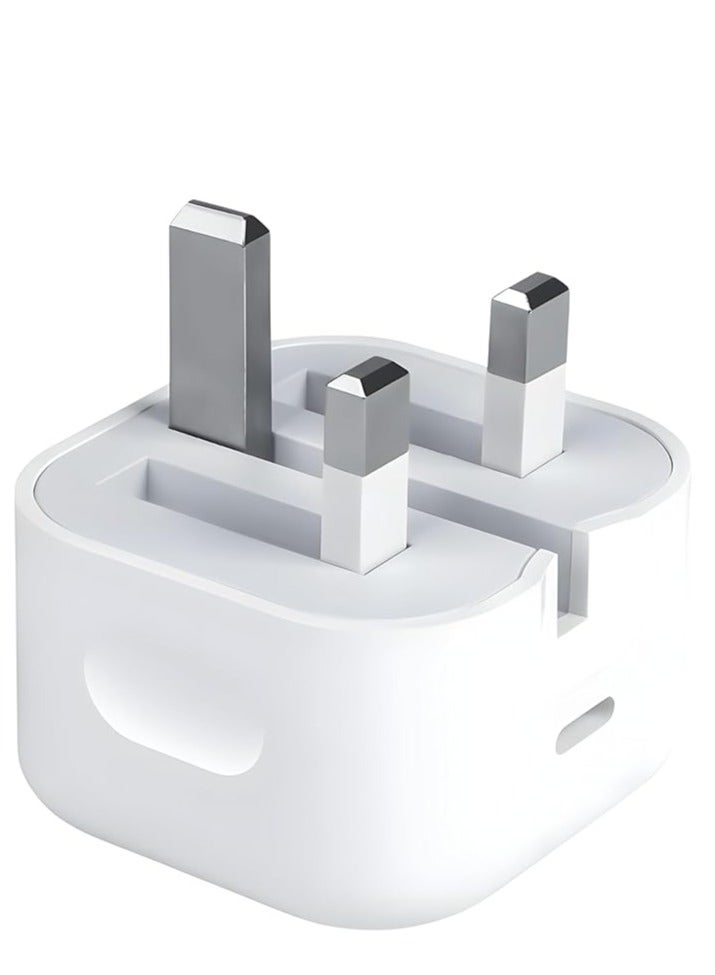 ADMORE 20W USB Type-C Fast Wall Charging Power Adapter & Compact Universal Power Travel Adapter Compatible For iPhone 16 Series/ 15 Series/ 14 Series/ 13 Series/Galaxy Ultra Series (3 Pin Plug White) - Image 3